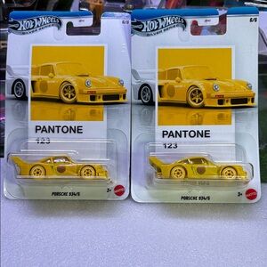 Hot wheels Pantone Yellow Porsche 934/5 Kids Toy Car
